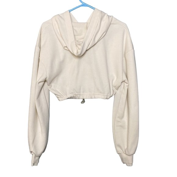 For Love & Lemons For Ellie Love and Leisure Cream Crop Top Hoodie - Picture 3 of 8